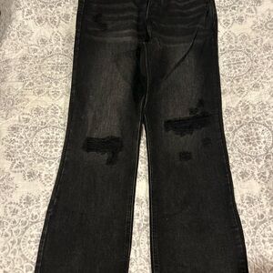 KanCan Women's Black Straight Leg Jeans